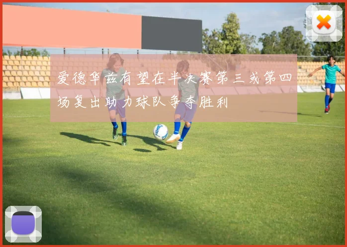 爱德华兹有望在半决赛第三或第四场复出助力球队争夺胜利